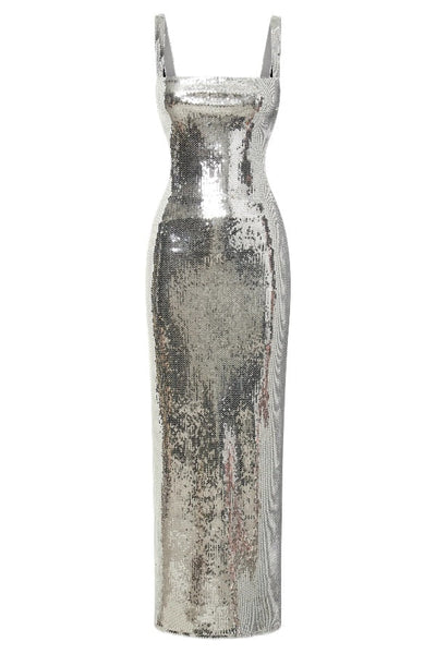 Lucia® | Schlankes, rückenfreies Maxikleid mit quadratischem Ausschnitt und Neckholder