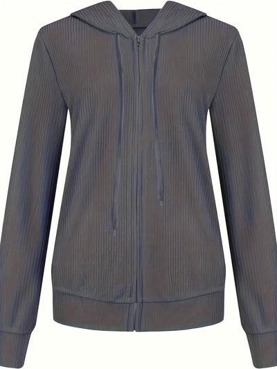 Moira – Langärmelige Kapuzenjacke Mit Reißverschluss Und Kordelzug