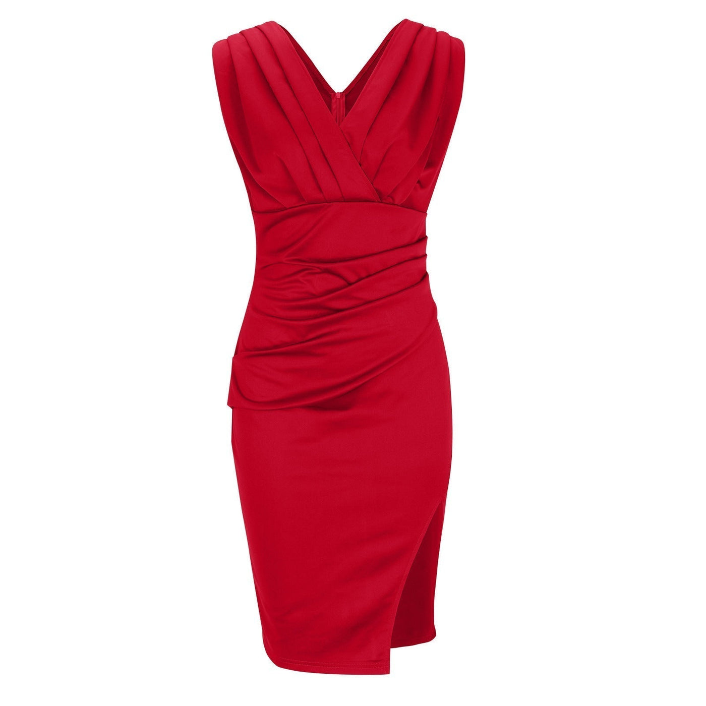 Aloisa | Tailliertes Kleid mit V-Ausschnitt und Schlitz