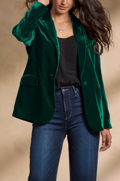 Mabel® | Lässiger Damen-Kurzanzug aus goldenem Samt