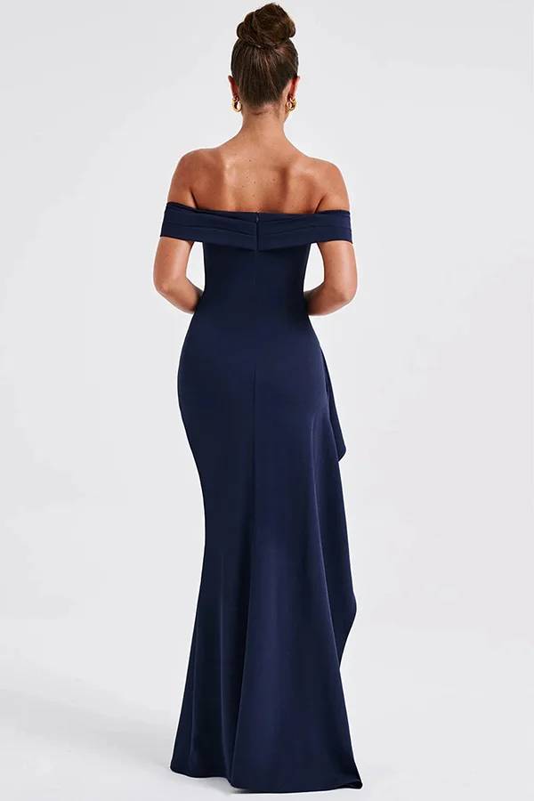 Leah® | Schulterfreies Maxikleid mit hohem Schlitz