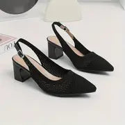 Hailey - Atmungsaktive Strickschuhe mit spitzer Zehe und Knöchelriemen