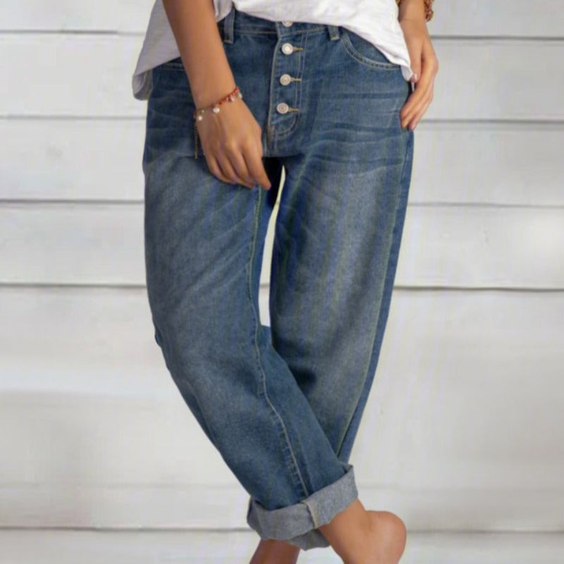 Knopf-Front Jeans für Damen