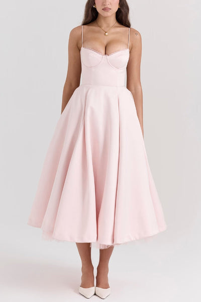 Lorraine® | Trägerloses, ärmelloses Tutu-Maxikleid mit V-Ausschnitt