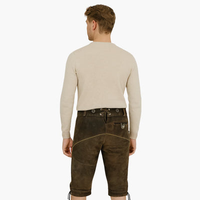 Bestickte Lederhose Kniebund für Herren - Oktoberfest 2025