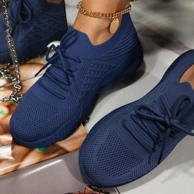 Damen Sommer-Sneaker mit Schnürung und Chunky-Sohle