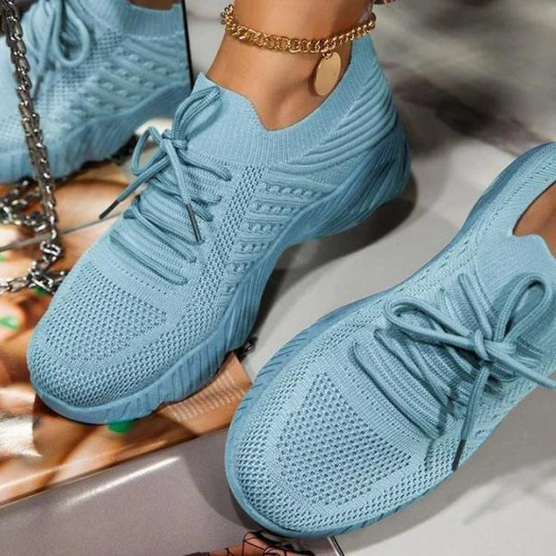 Damen Sommer-Sneaker mit Schnürung und Chunky-Sohle