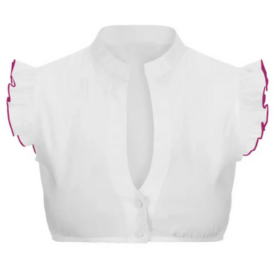 Kurzärmlige Bluse Mit Rüschen Für Damen | Traditionell