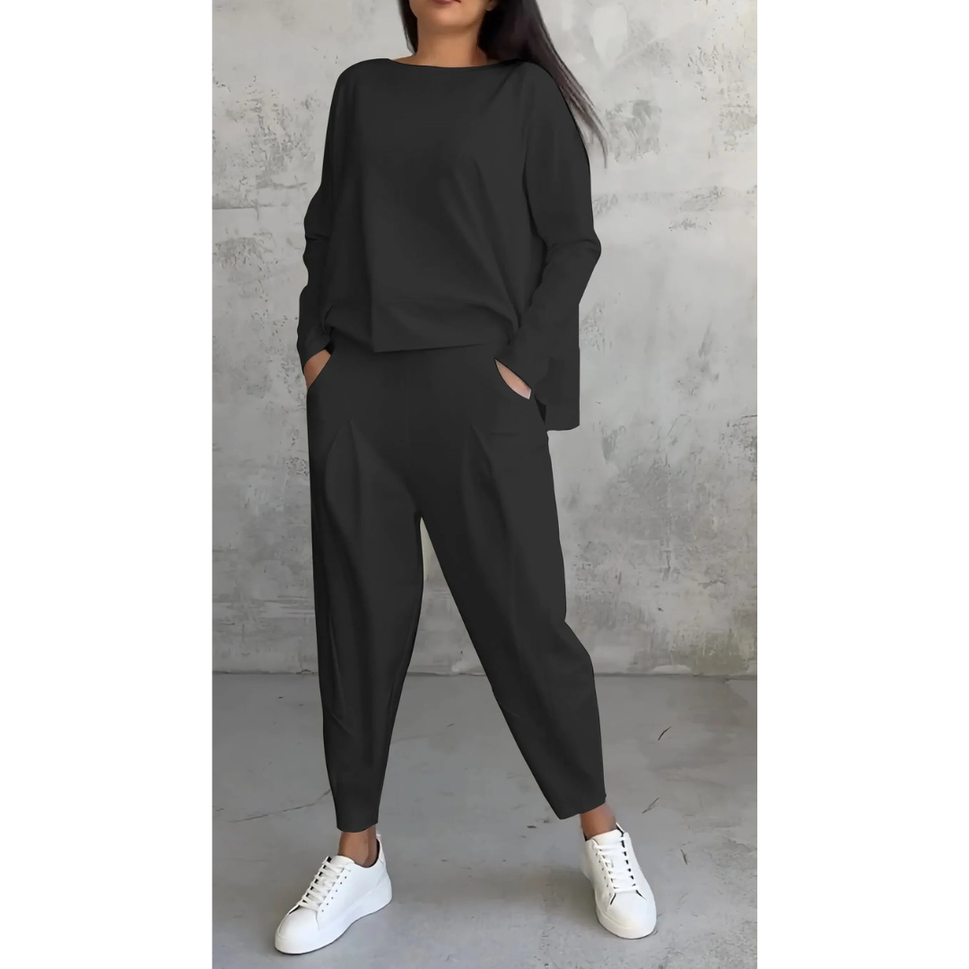 Lockere Hose- und Oberteil-Set für Damen