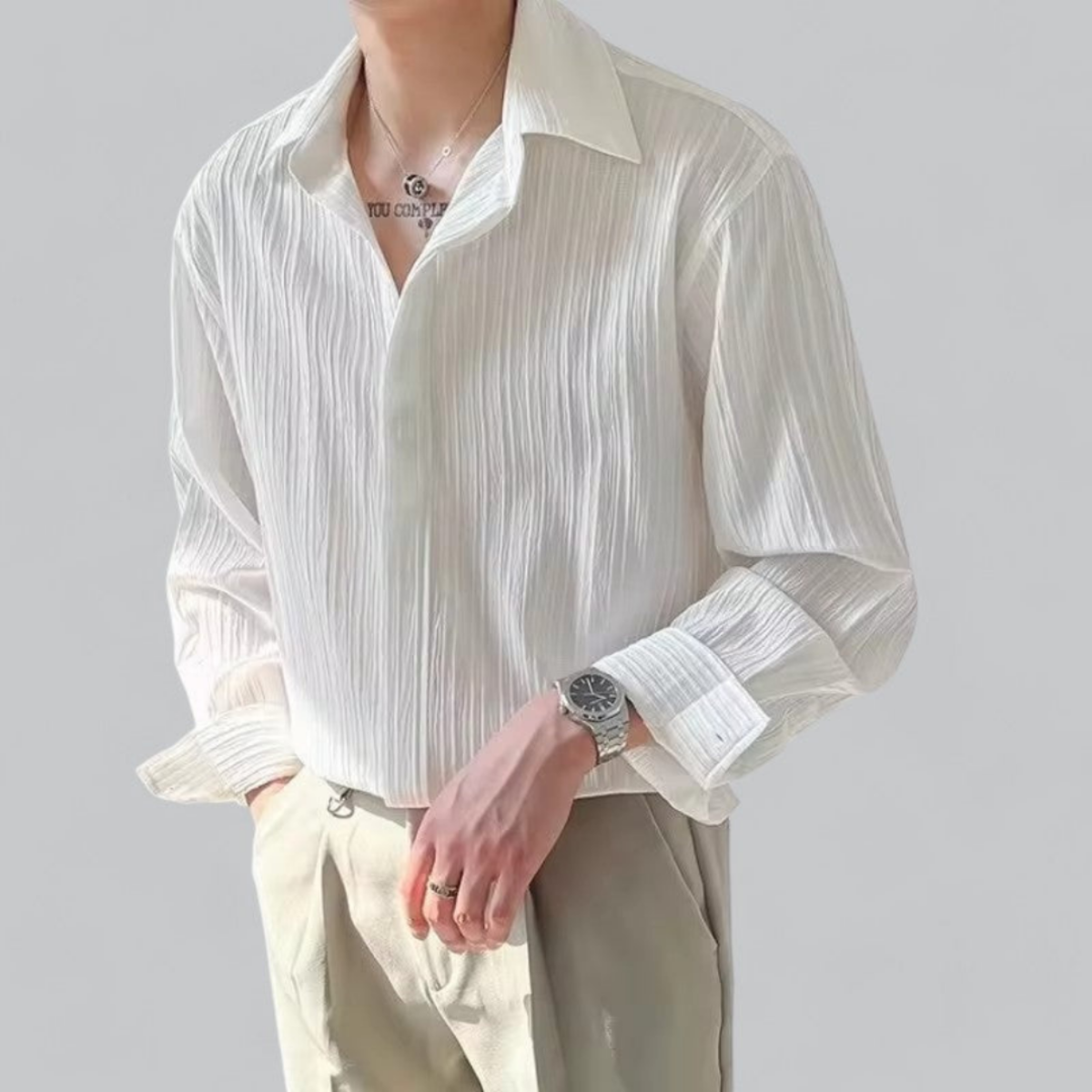 Elegantes Strukturiertes Hemd für Herren