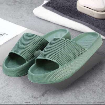 Gerippte Plateausandalen Offene Zehen Für Damen