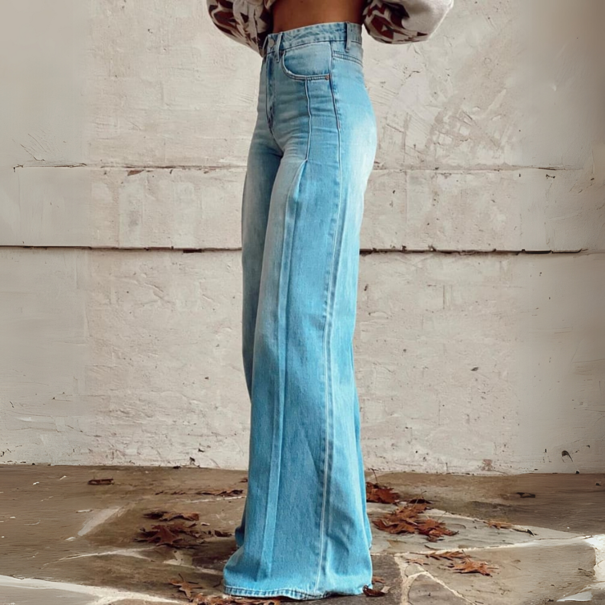 Hoch geschnittene Weitbein-Hosen für Damen