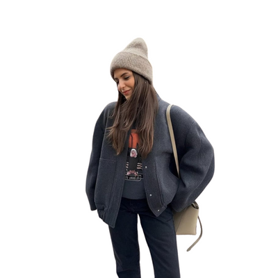 Übergroße Knopfjacke für Damen