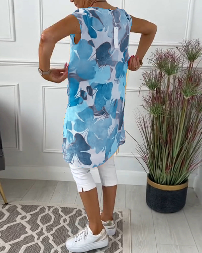 Langes buntes lässiges blumentop für frauen