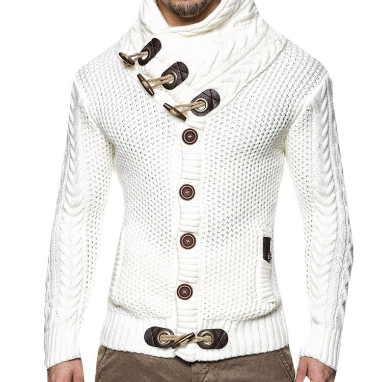 Herren Strapazierfähiger Strickpullover mit asymmetrischem Kragen Aliams