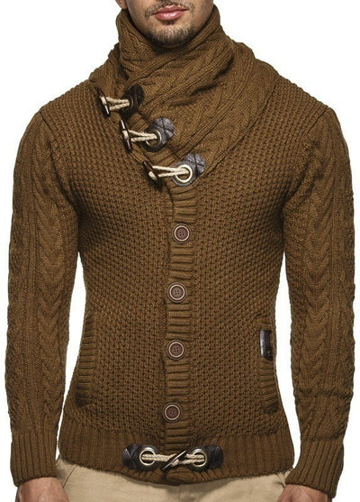 Herren Strapazierfähiger Strickpullover mit asymmetrischem Kragen Aliams