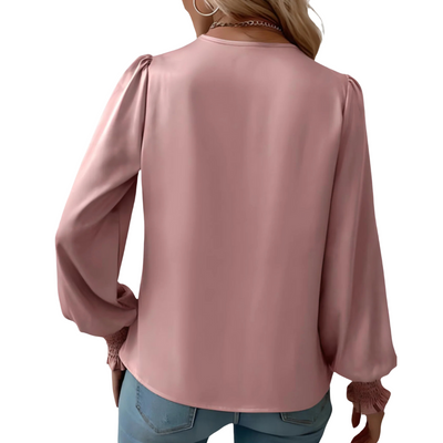 Drapierte Langarmbluse für Damen