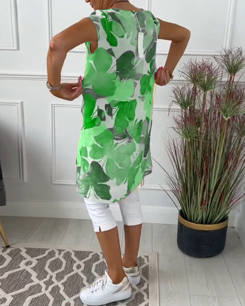 Langes buntes lässiges blumentop für frauen