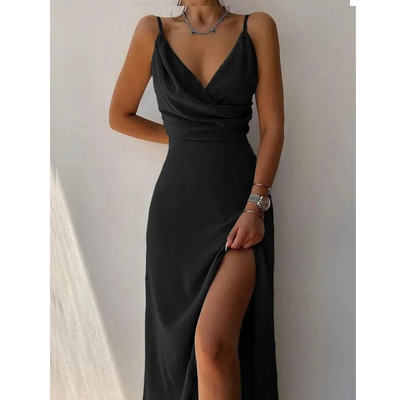 Sommerkleid Mit Wickeldesign Und Spaghettiträgern Für Damen | Maxi