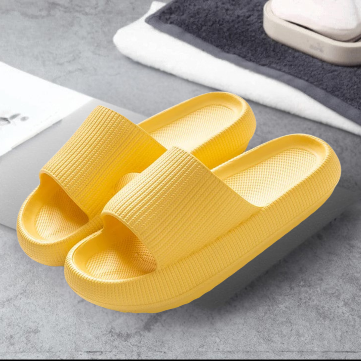 Gerippte Plateausandalen Offene Zehen Für Damen