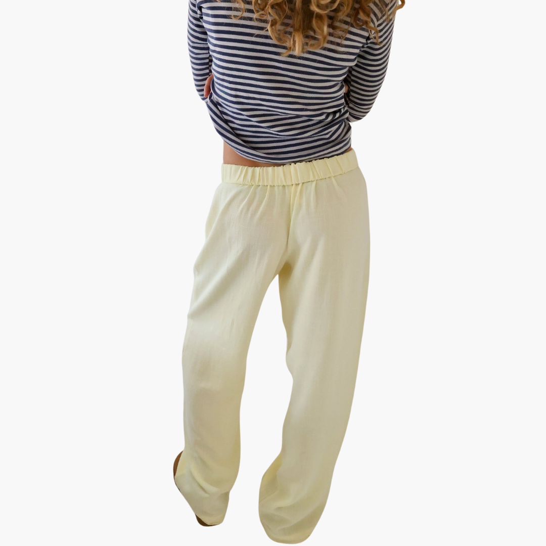 Damen Loungehose mit elastischem Bund und weitem Bein