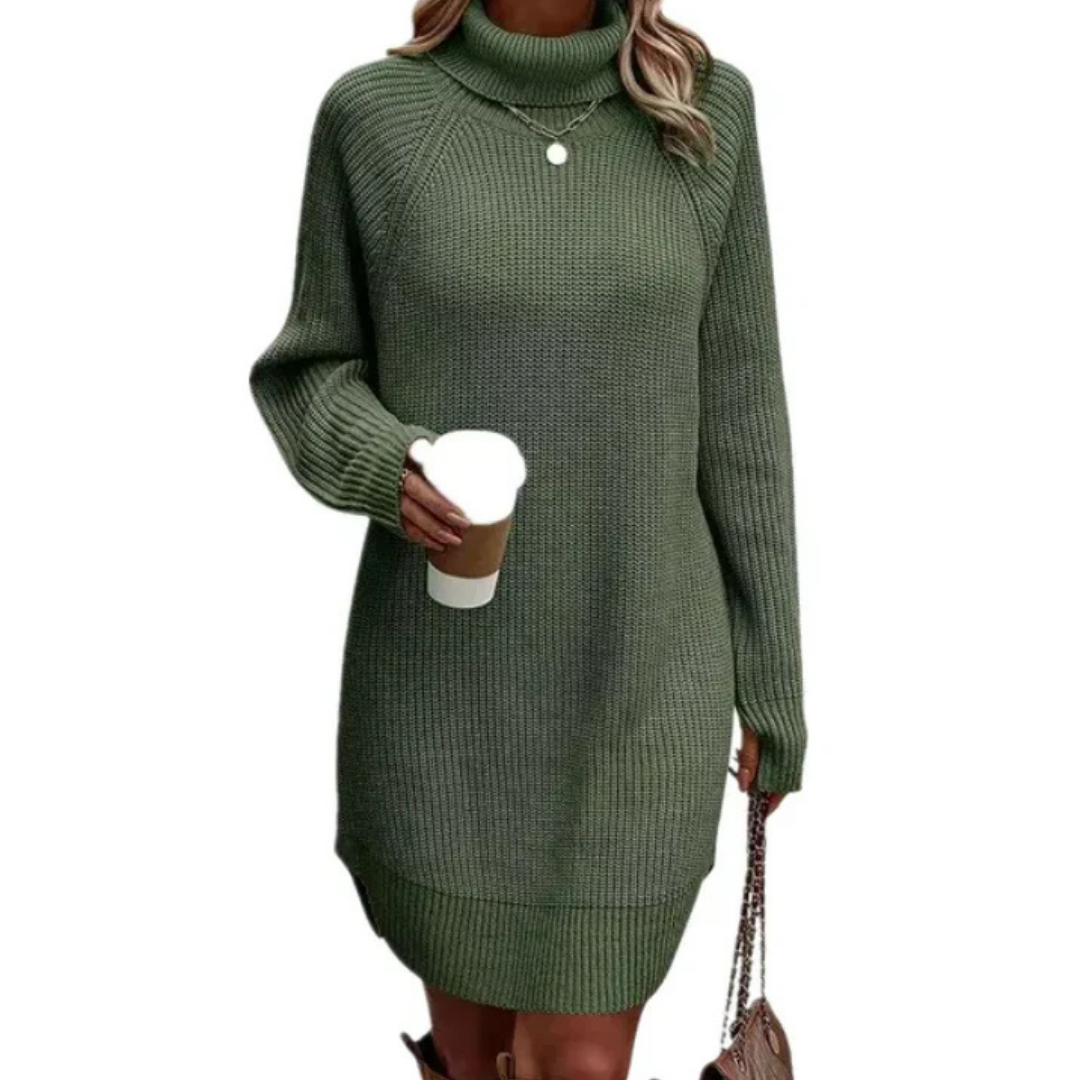 Strickkleid Mit Rollkragen Und Langen Ärmeln Für Damen | Mini