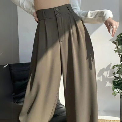 Hochgeschnittene Weitbein-Hose Für Damen