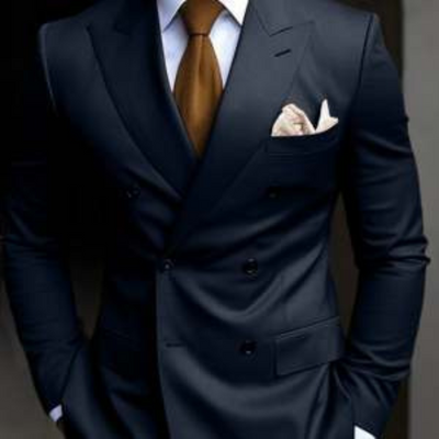 Zweireihiger Herren mit Sechs Knöpfen Hochzeitsgast Anzug | Elegant