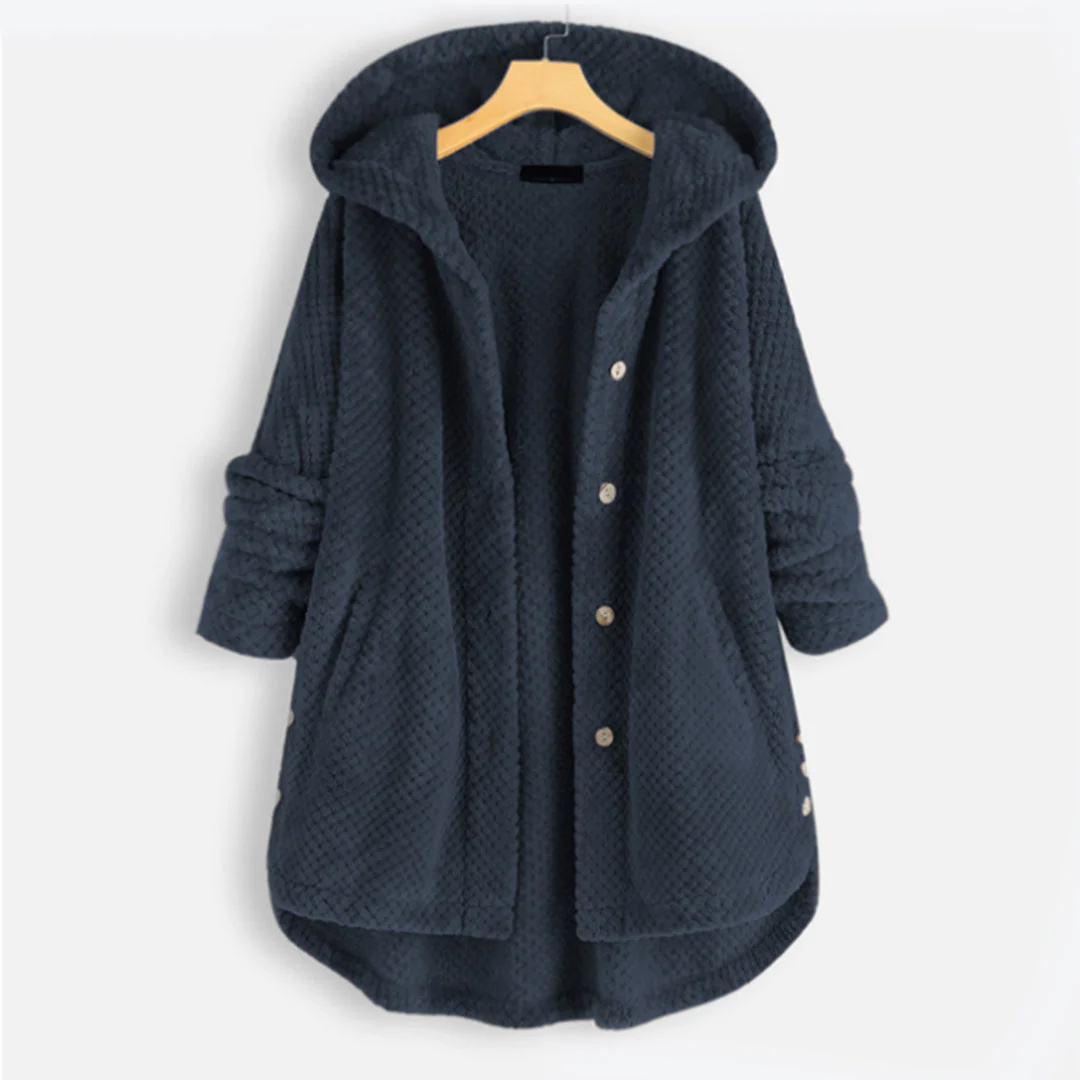 Button Down Jacke Mit Kapuze Für Damen | Warm