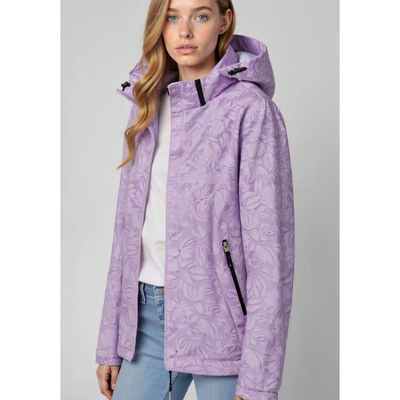 Damen Kapuzen Windbreaker Jacke | Reißverschluss