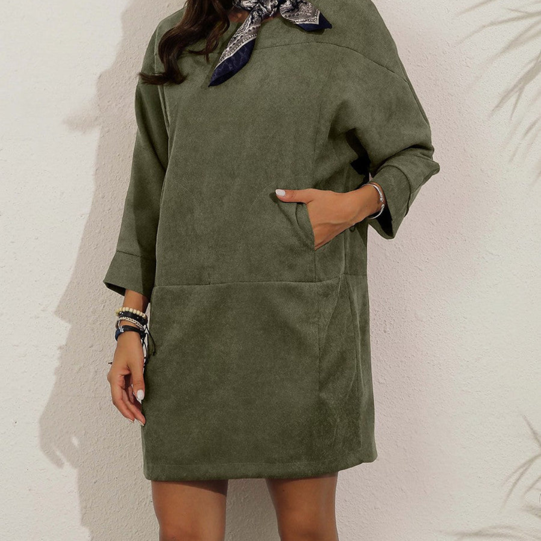 Damen Lässiges Warmes Winter Kleid | Midi