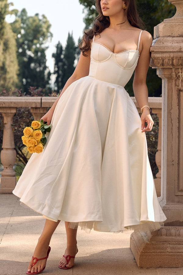 Lorraine® | Trägerloses, ärmelloses Tutu-Maxikleid mit V-Ausschnitt