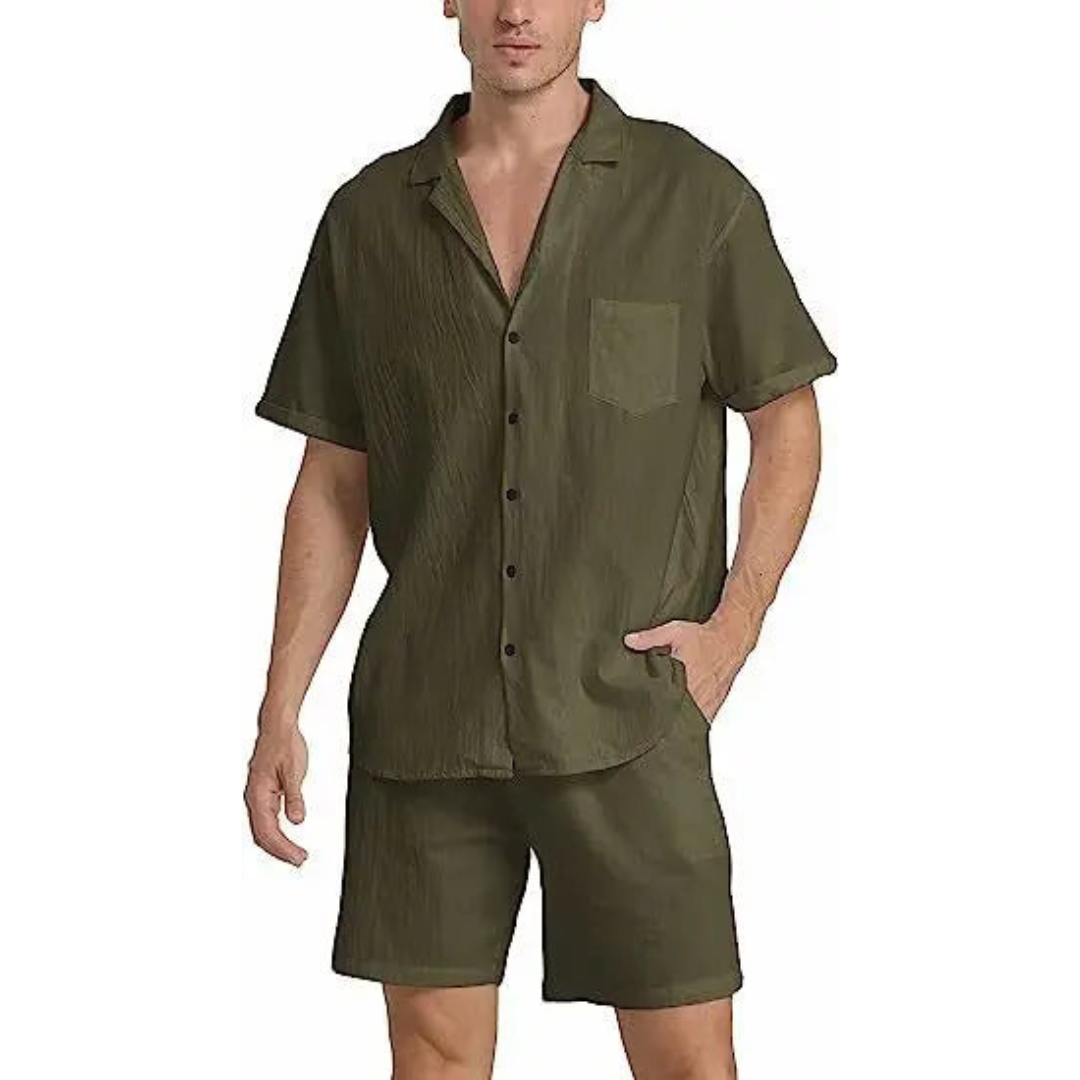 Button-Down Hemd und Shorts Set für Herren