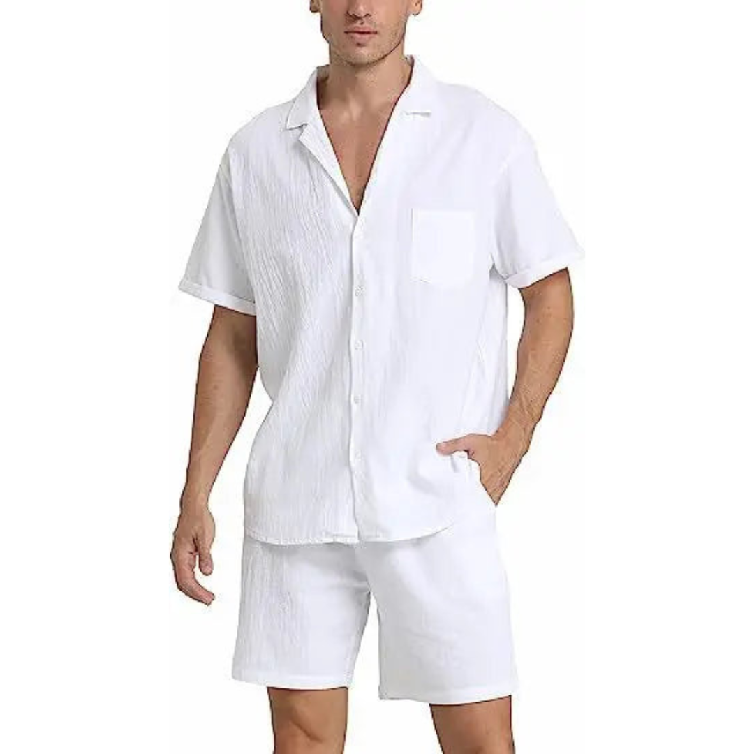 Button-Down Hemd und Shorts Set für Herren