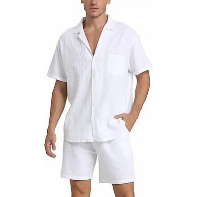 Button-Down Hemd und Shorts Set für Herren