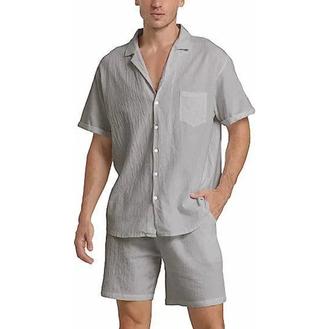 Button-Down Hemd und Shorts Set für Herren