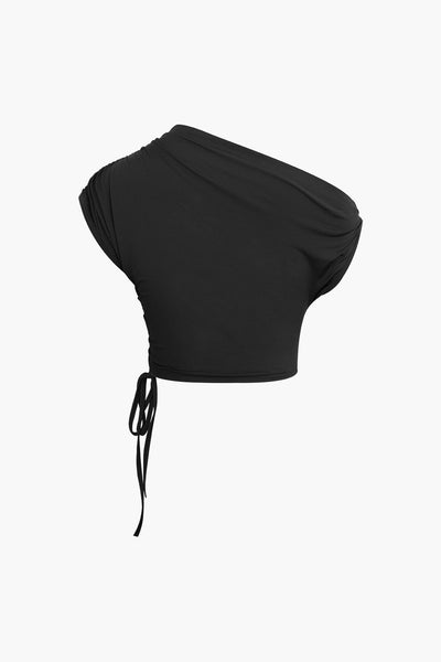 Melody | Asymmetrisches Zweiteiler-Set mit One-Shoulder Crop-Top & Maxi-Rock