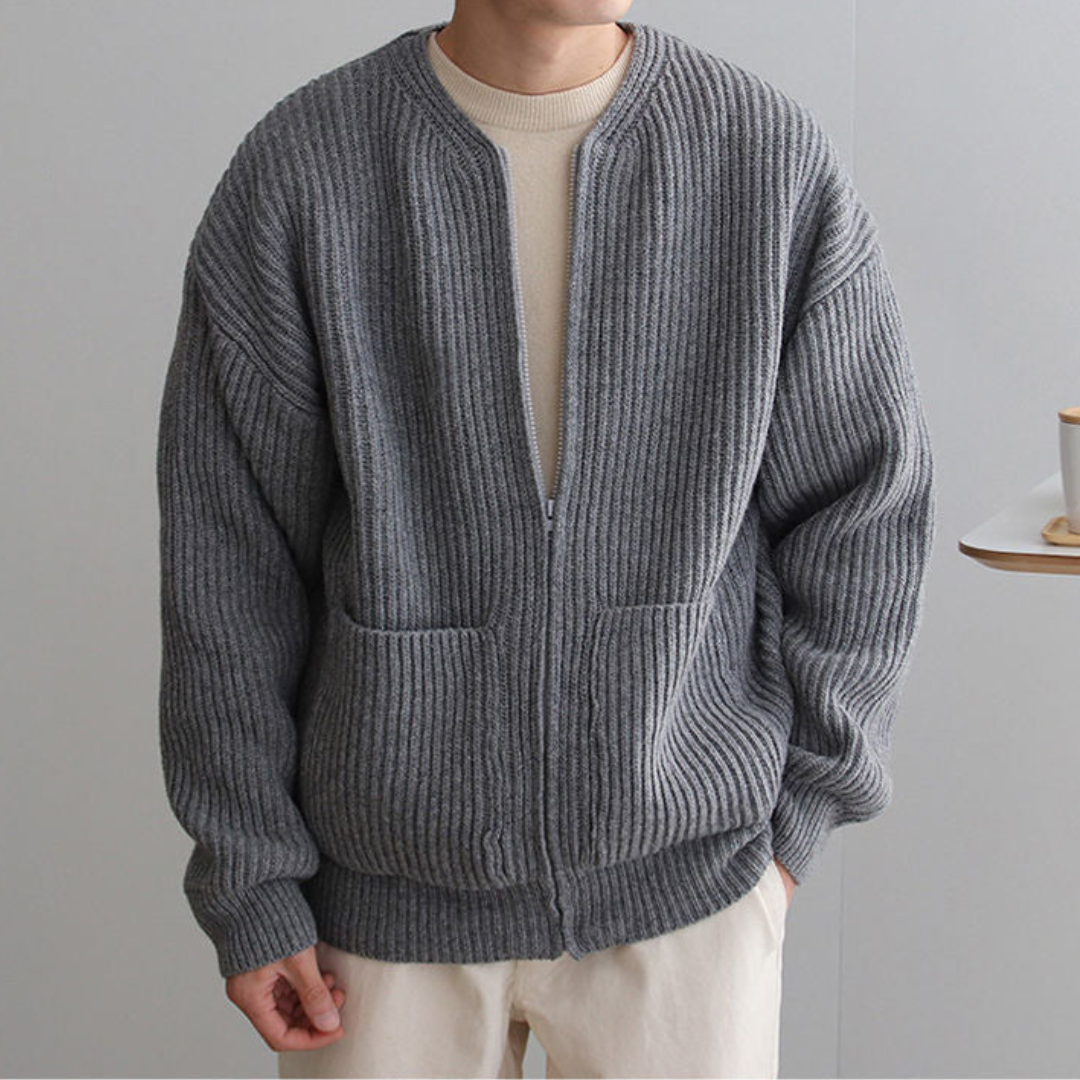 Ripp-Zipperjacke für Herren