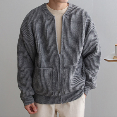 Ripp-Zipperjacke für Herren