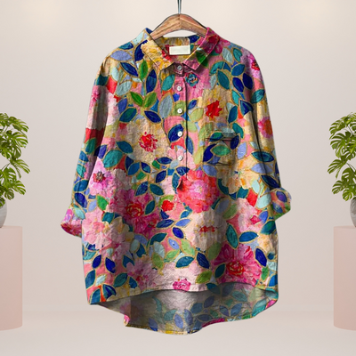 Bertina | Trendy Modisches Print Kunst Shirt