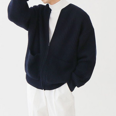 Ripp-Zipperjacke für Herren