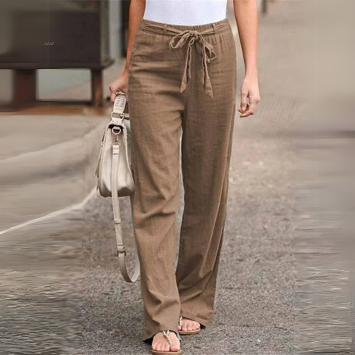 Taillenbund Gerade Hose Für Damen