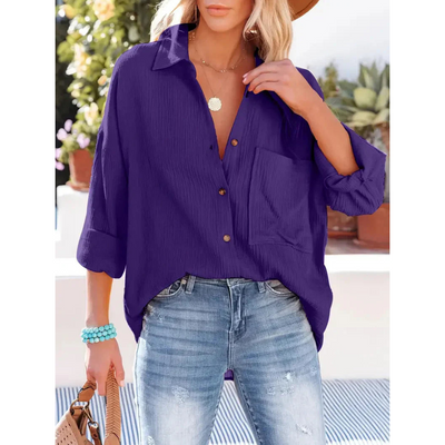Langärmliges Freizeithemd Für Damen | Button Down