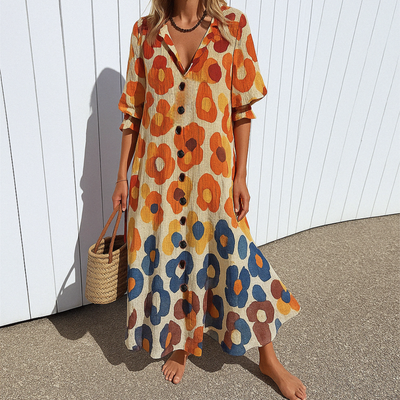 MIRAVO | Boho Maxikleid – Elegant & Figurschmeichelnd