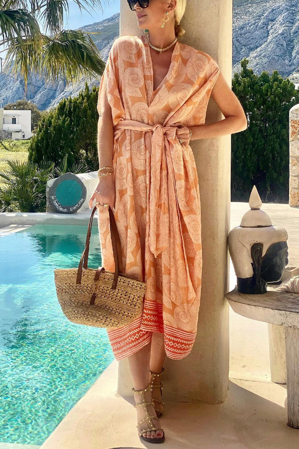 Ema® | Kleid mit Gürtel Koralle