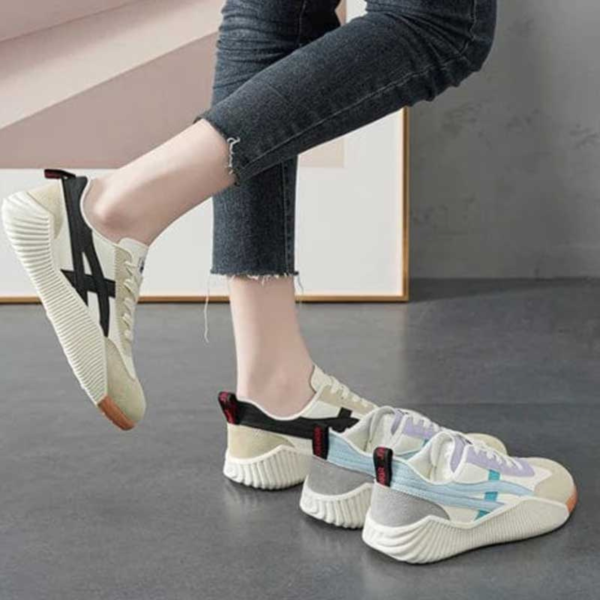 Strukturierte Sohle Sneakers für Damen