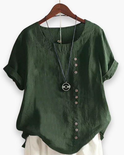 Damen Elegante Kurzarm-Bluse | Unifarben