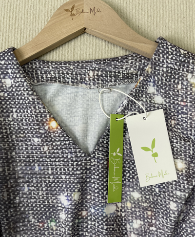 Elaina | Damen Glitzernde Glitzer Bluse | Langarm