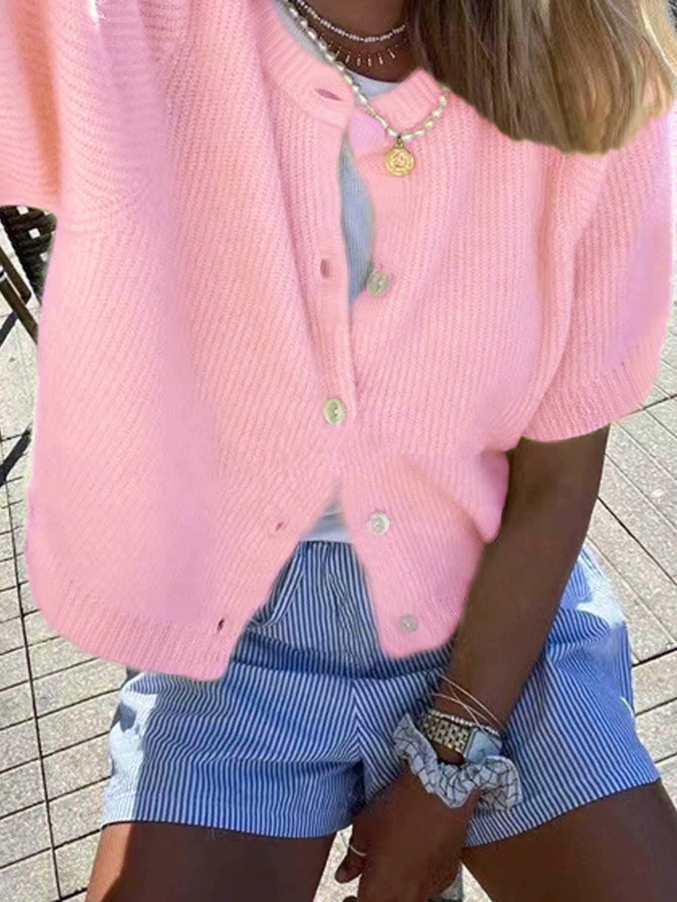 Strick-Cardigan mit kurzen Ärmeln – Lässig, Leicht & Ideal für den Sommer