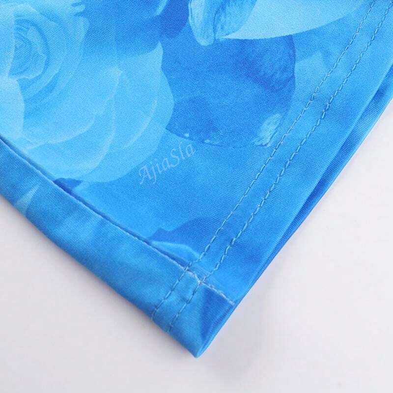 Langes Sommerkleid mit Aquarellprint & Spaghettiträgern